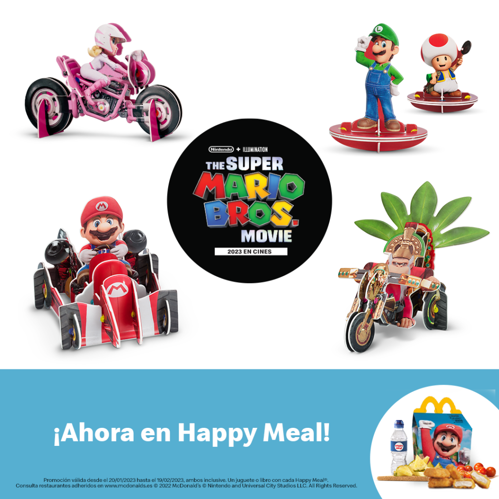 Publicidad de Happy Meal de la película de Super Mario Bros.