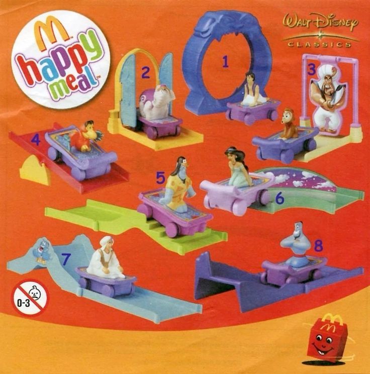 Folleto de Happy Meal con juguetes de Walt Disney para coleccionar