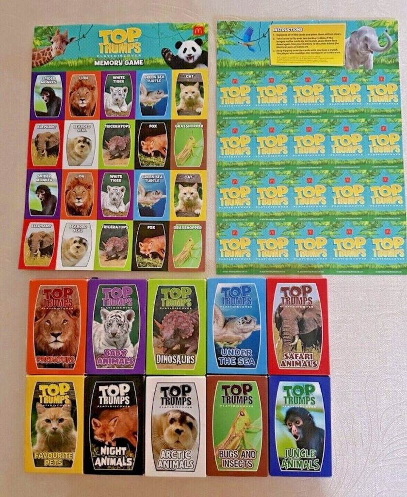 Hoja de cartas coleccionables Top Trumps